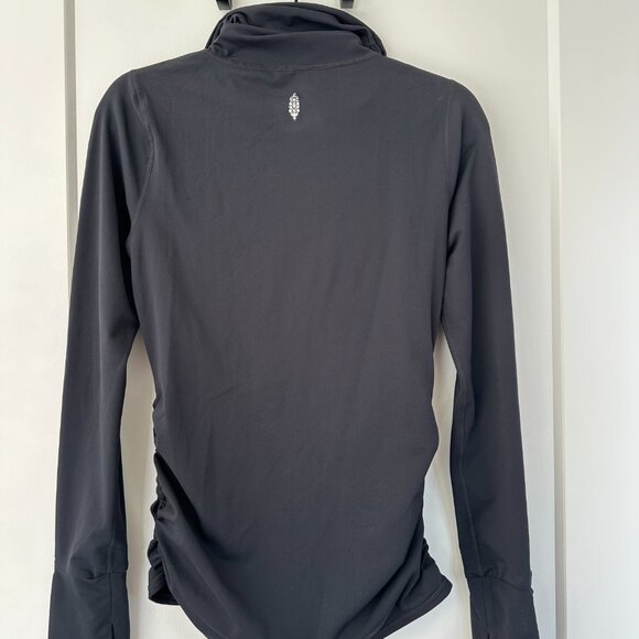 Free People Movement Wonderland Quarter-Zip Knit Top Size: Small Color: Black - Picture 3 of 4